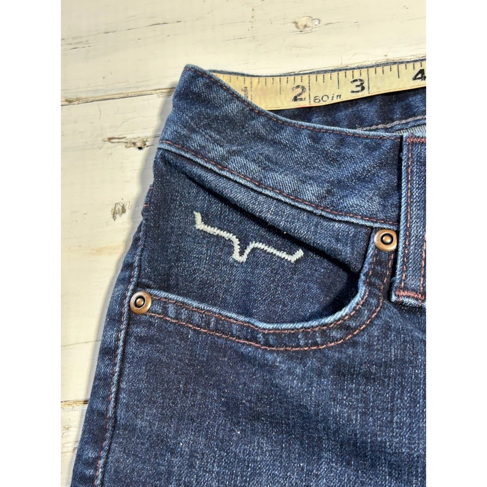 Kimes Ranch Audrey Dark Wash Flare Leg Western Jeans Size 0/32 Made in USA - Picture 2 of 11